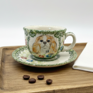 Filiżanka Bolesławiec 250 ml Cavalier King Charles Spaniel – ręcznie malowana – Art Line