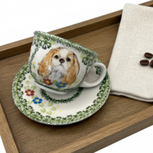 Filiżanka Bolesławiec 250 ml Cavalier King Charles Spaniel – ręcznie malowana – Art Line