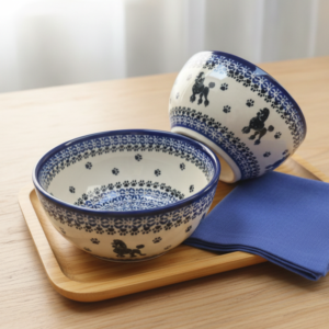 Miska ceramiczna Bolesławiec z Pudlem 850 ml – Premium Line