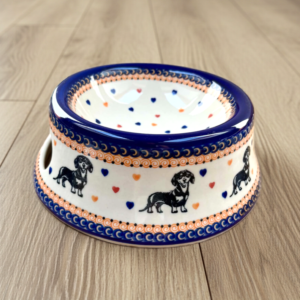 Ceramiczna bolesławiecka miska dla psa – Jamnik – 450 ml / Joy Line