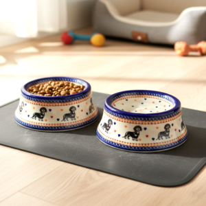 Ceramiczna bolesławiecka miska dla psa – Jamnik – 450 ml / Joy Line