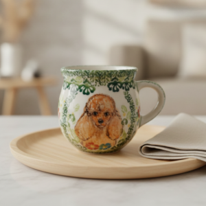 Kubek Bolesławiec 350 ml Pudel – ręcznie malowany – Art Line