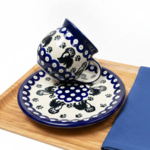 Chwila z Cavalier King Charles Spanielem – zestaw Bolesławiec (kubek 350 ml + talerz deserowy)
