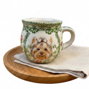 Kubek Bolesławiec 350 ml Yorkshire Terrier – ręcznie malowany – Art Line