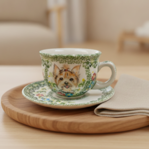 Filiżanka Bolesławiec 250 ml Yorkshire Terrier – ręcznie malowana – Art Line