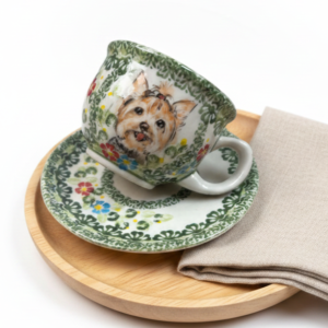 Filiżanka Bolesławiec 250 ml Yorkshire Terrier – ręcznie malowana – Art Line