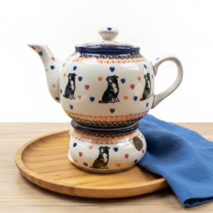 Czajnik z podgrzewaczem Bolesławiec z Border Collie 0,9 L – Joy Line