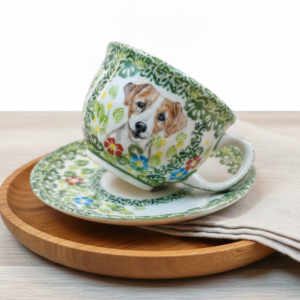 Filiżanka Bolesławiec 250 ml  Jack Russell Terrier – ręcznie malowana – Art Line
