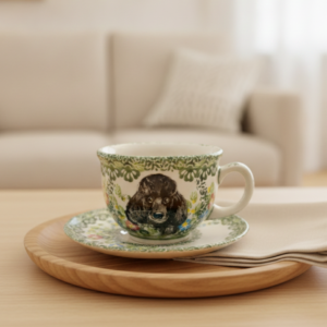 Filiżanka Bolesławiec 250 ml Pudel czarny – ręcznie malowana – Art Line