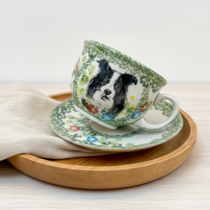 Filiżanka Bolesławiec 250 ml Border Collie – ręcznie malowana – Art Line