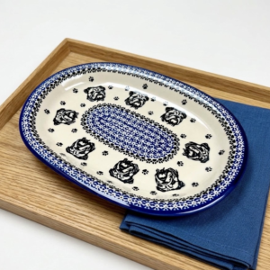 Półmisek owalny Bolesławiec z Buldogiem Angielskim 29 cm – Premium Line